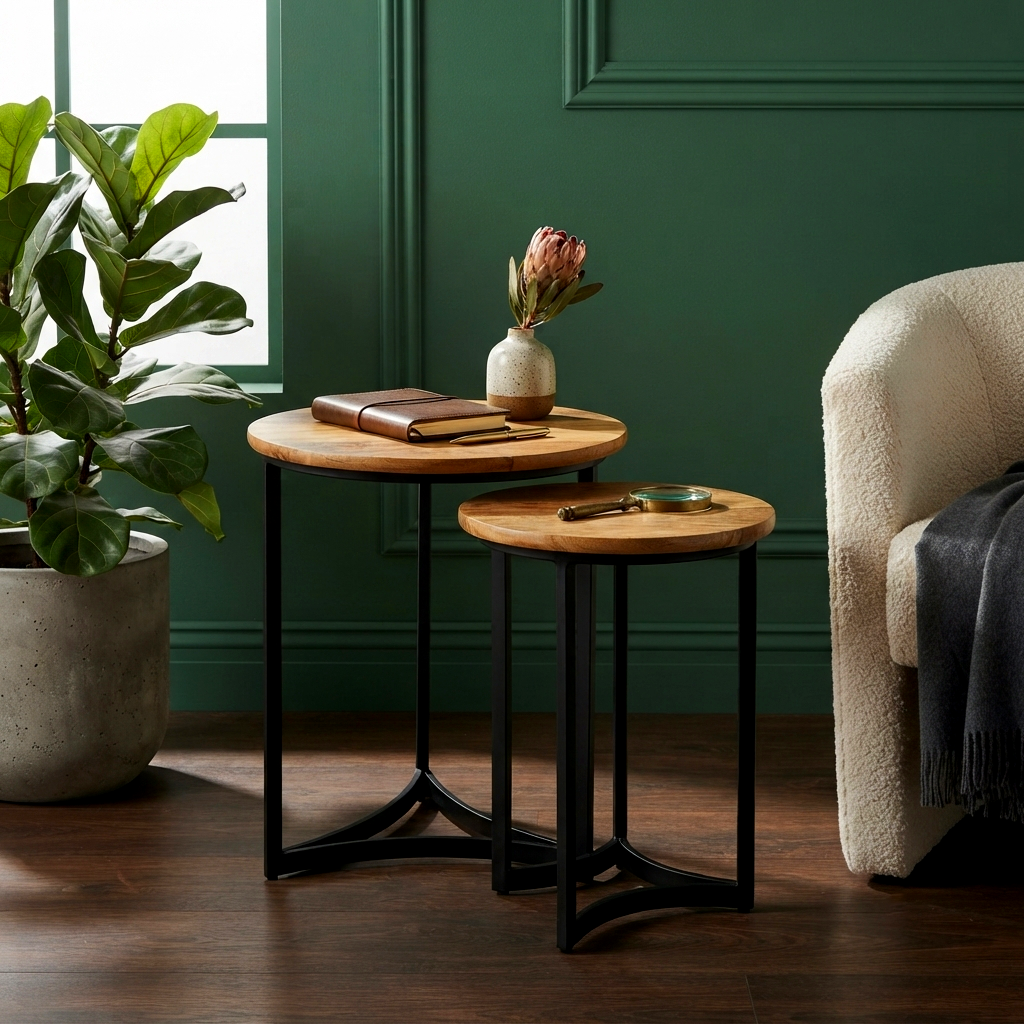 Marble Side Table Set of 2