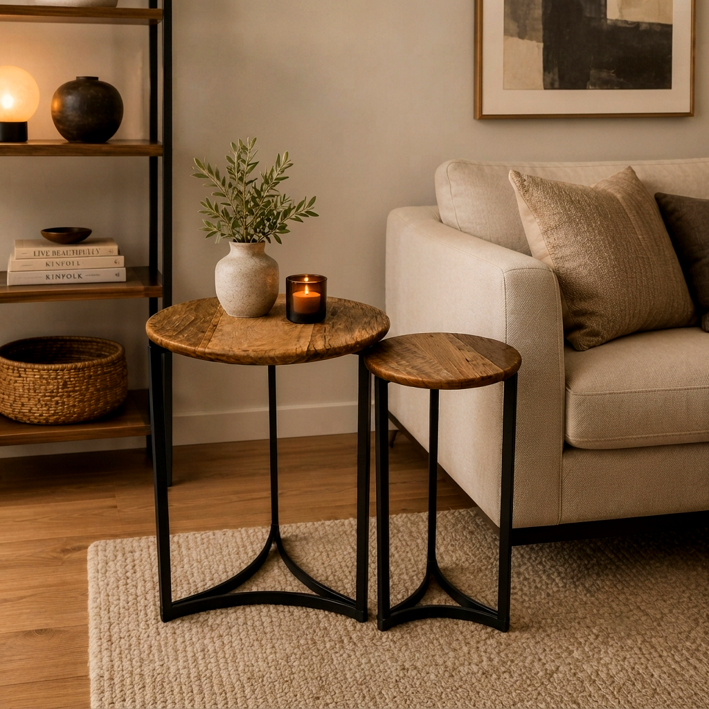Marble Side Table Set of 2