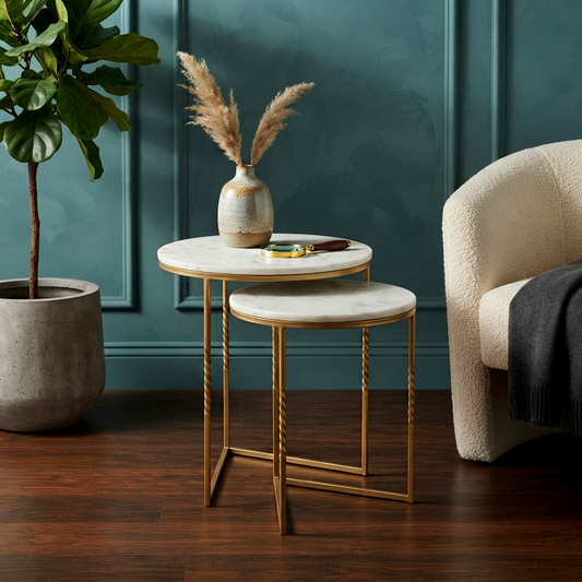 V Marble Side Table