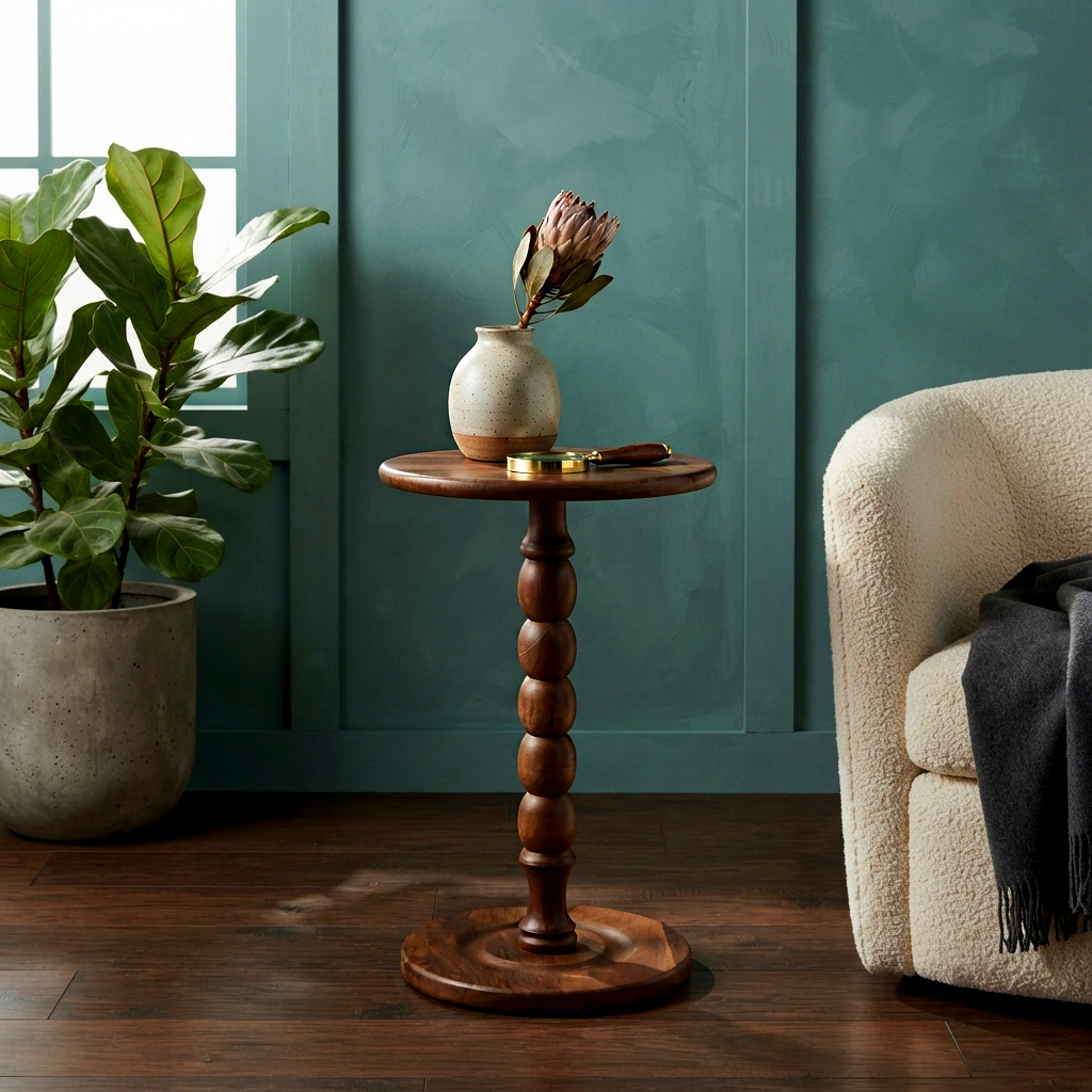 Wooden Siral Side Table