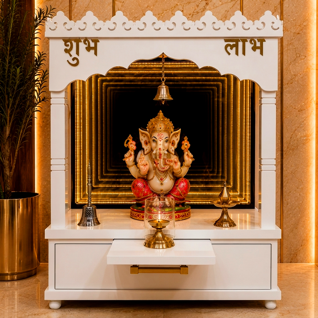 Modern Infinity LED Wall Mandir