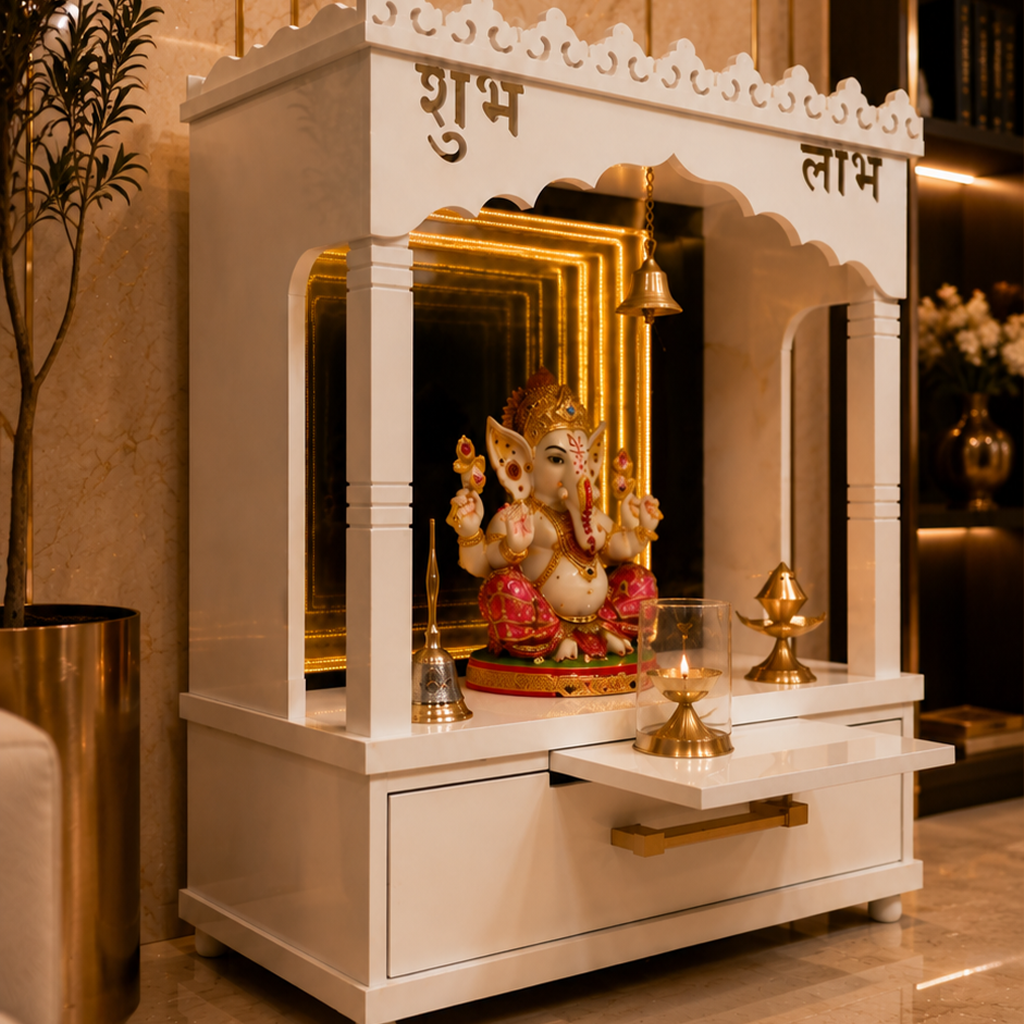 Modern Infinity LED Wall Mandir