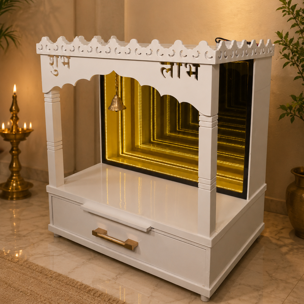 Modern Infinity LED Wall Mandir