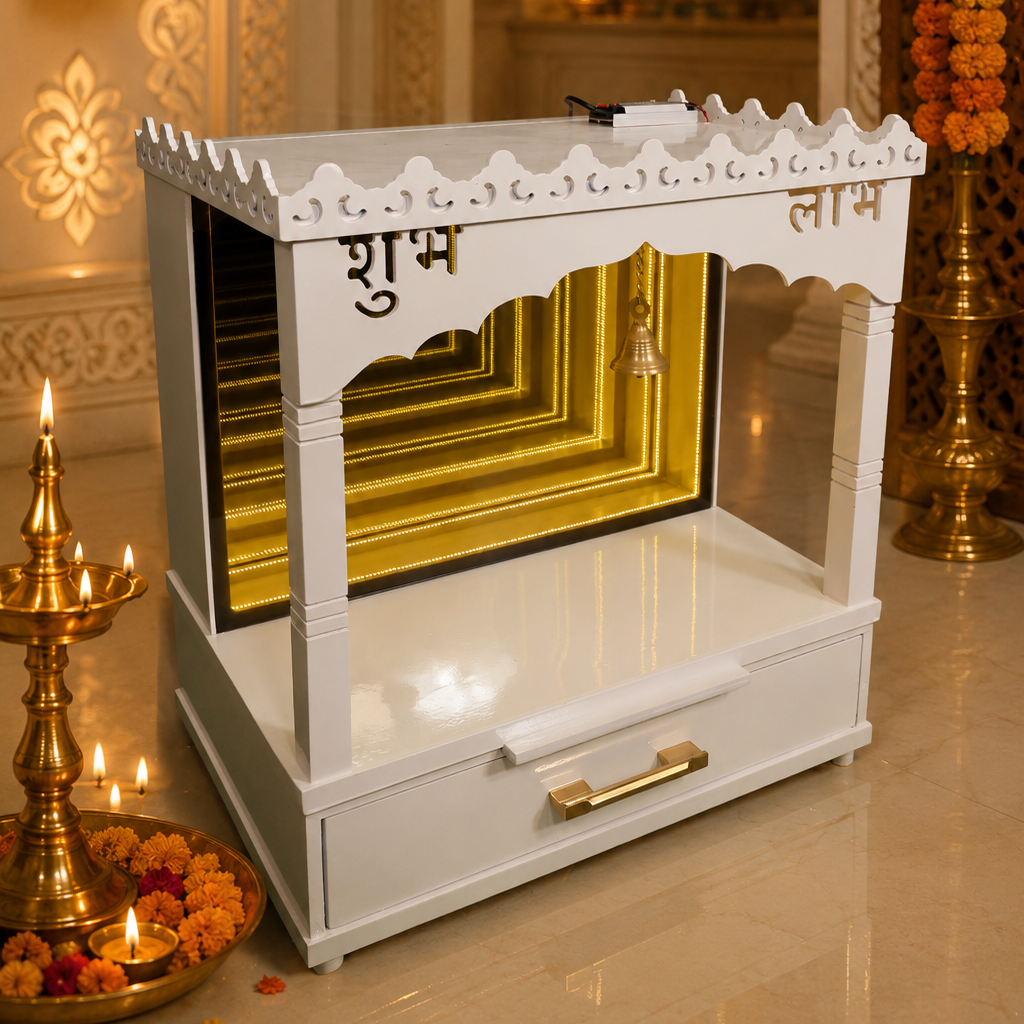 Modern Infinity LED Wall Mandir