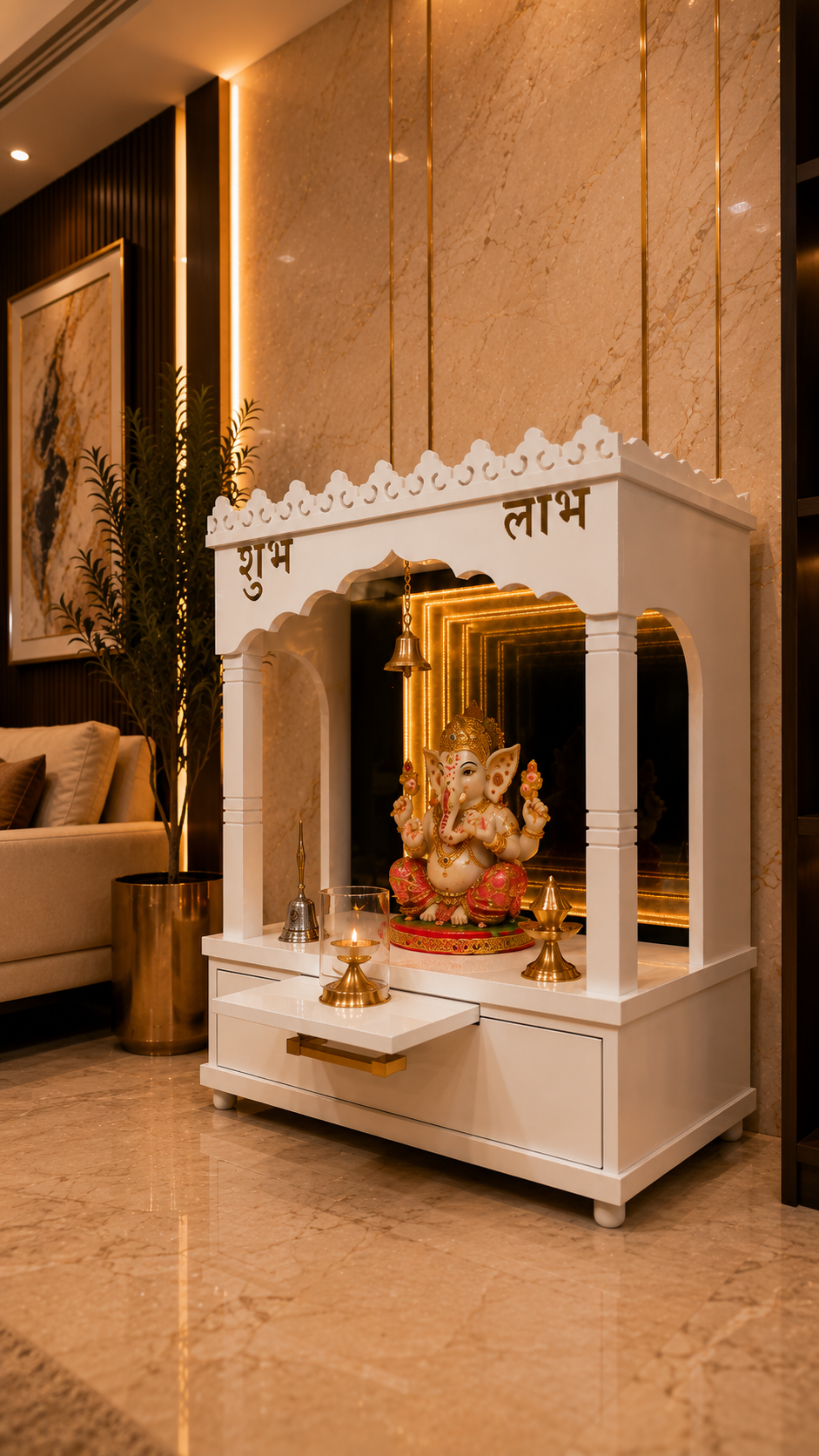 2 ft Anant Jyoti Infinity Wall / Table Mandir