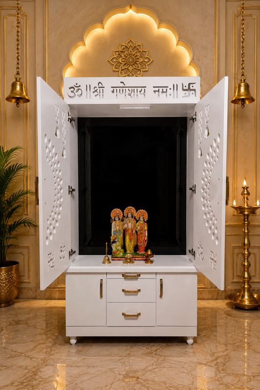6ft x 3ft Large Premium Infinity LED Pooja Mandir with Door