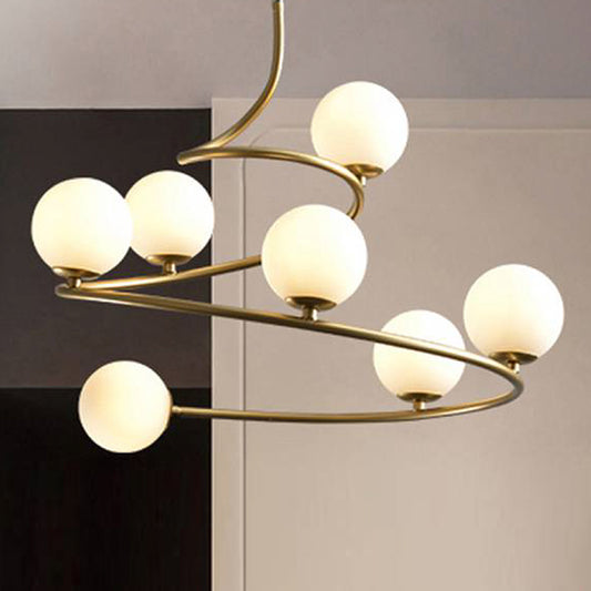 Golden Spiral Globe Chandelier