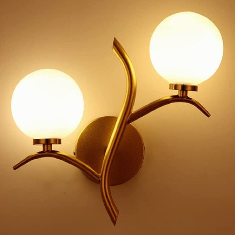 Golden Branch Double Globe Wall Light