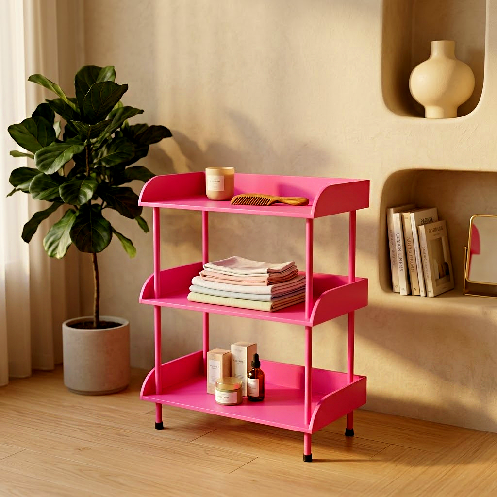 3-Tier Pink Storage Rack