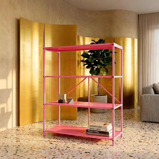 4-Tier Pink Metal Storage Organizer