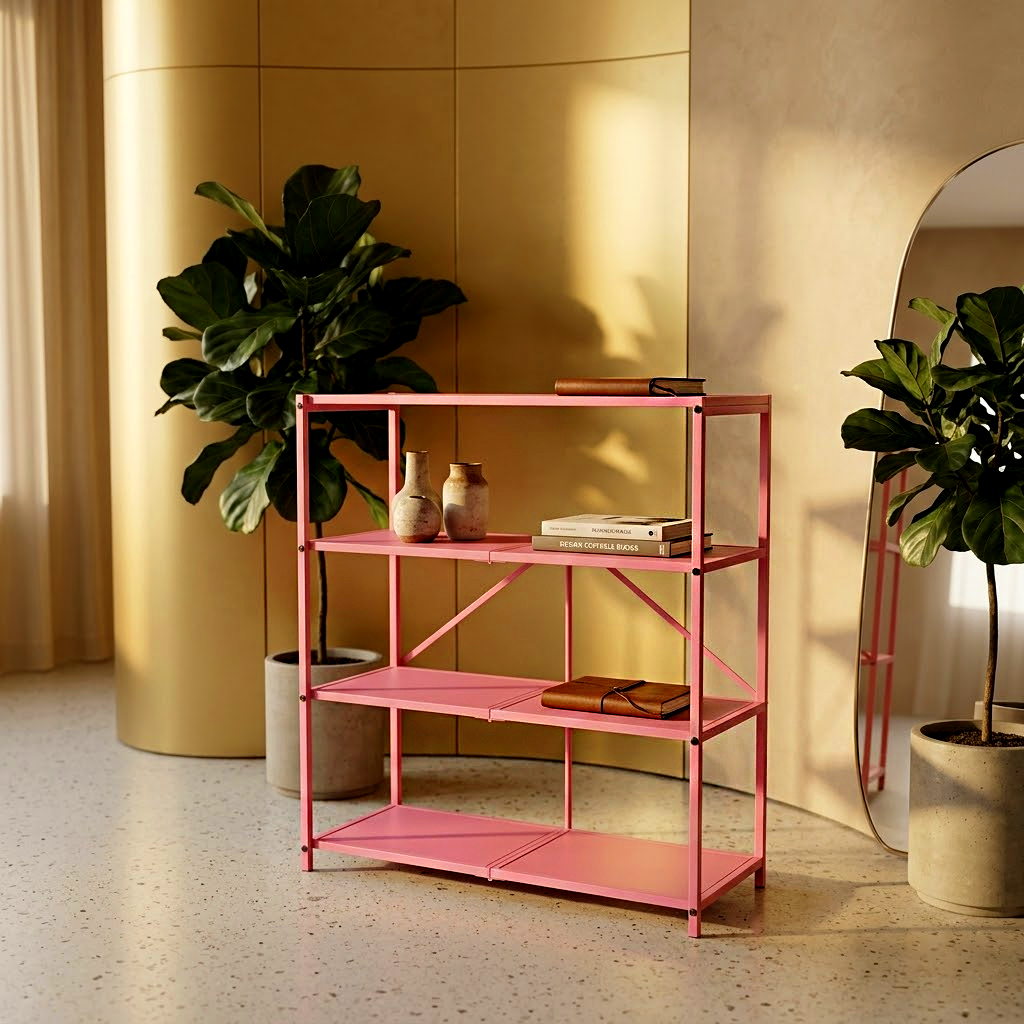 4-Tier Pink Metal Storage Organizer