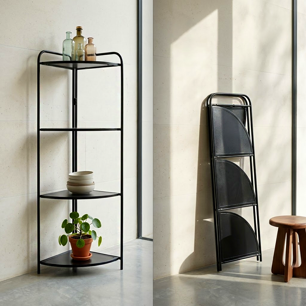 4-Tier Metal Corner Storage Rack