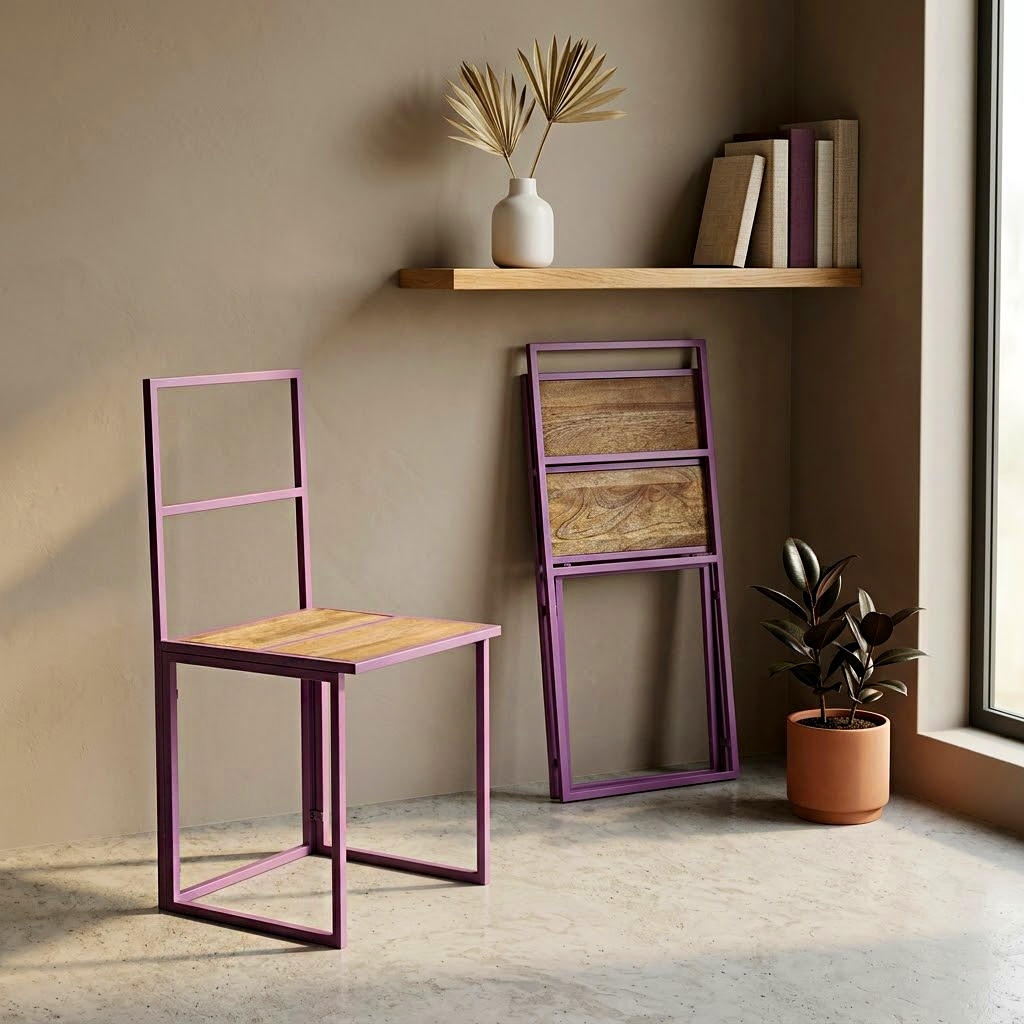 Industrial Metal and Wood Chair