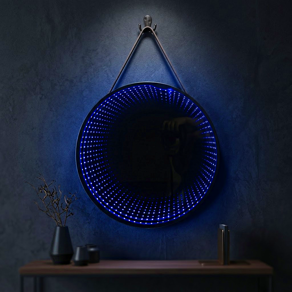 Round Hanging Lightning Mirror