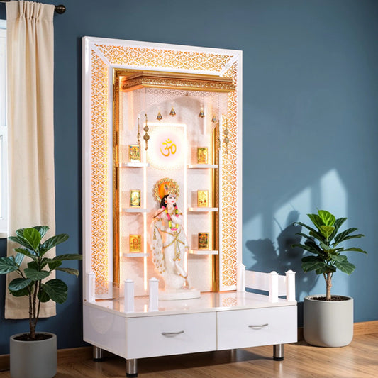 luxury designer LED pooja mandir